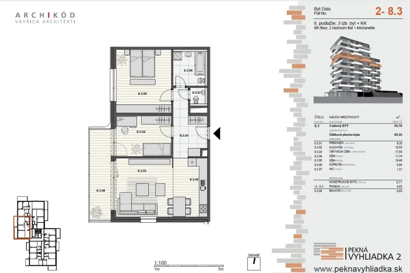Prodazha 3-komnatnaya, 3-komnatnaya, Martina Granca, Bratislava - Dúbr