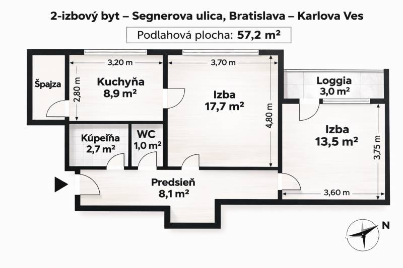 Arenda 2-komnatnaya, 2-komnatnaya, Segnerova, Bratislava - Karlova Ves