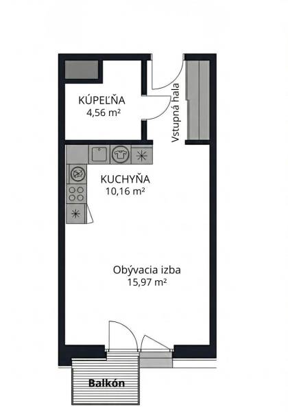 Prodazha 1-komnatnaya, 1-komnatnaya, Bratislava - Staré Mesto, Slovaki