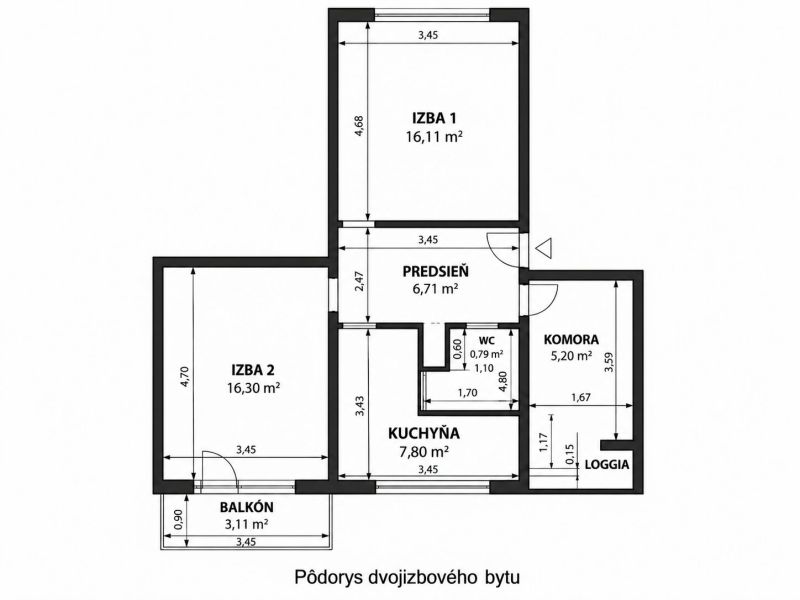 Prodazha 2-komnatnaya, 2-komnatnaya, Trieda Hradca Králové, Banská Bys